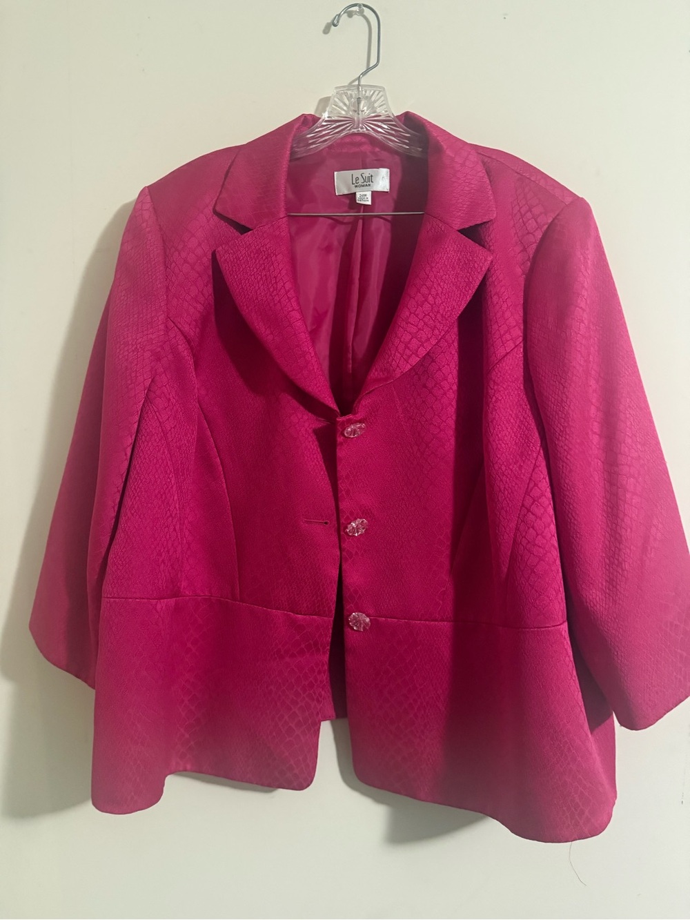 Le Suit Women's Bright Fuchsia (Pink) Skirt Suit - Size 24